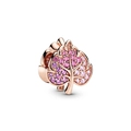 Charme feuille d'érable en or rose avec cristaux rose et violet pour bracelets - Feuille d'Érable Or Rose (H-27)