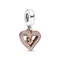 Charm cœur en or rose et argent avec gravure Always Love You pour bracelets 3mm - Always Love You Or Rose (H-29)