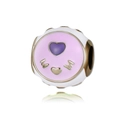 Pink and white enamel cat paw charm with gold MOM letter for jewelry bracelets - Normal Specification / Gold Heart MOM Theme Charm (#30)