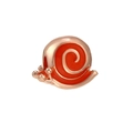 Charm escargot en or rose avec émail orange pour bracelets DIY de 3mm - Escargot Orange Vif Or Rose (H-49)