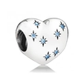 Silver heart charm with blue star-shaped stones for DIY charm bracelets and necklaces - Normal Specification / Silver Heart Blue Star Bead (#42)
