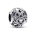 Silver openwork heart bead with paw print design and beaded edge for bracelets - Normal Specification / Hollow Heart Paw Print Bead (#10)