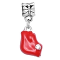 Silver charm pendant with red enamel lips and crystal butterfly buckle for DIY bracelets - Rhinestone Inlaid Red Lips Shape Pendant (23) / Normal Specification / Red