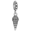 DIY S925 sterling silver ice cream cone charm pendant with detailed grid texture - S925 Ice Cream Cone Pendant (#46)