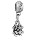 S925 silver beaded pendant with Fashion engraving and heart-shaped flower petal design - Fashion Engraved Heart Petal Flower Pendant (#57)