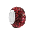 Spherical red crystal bead with silver core and faceted surface for DIY bracelets - Normal Specification / Red