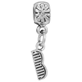 Silver retro daisy charm with hair comb pendant for large hole bead bracelets - Retro Daisy Hair Comb Pendant (#61)