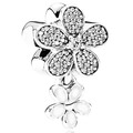 Silver daisy charm with white enamel petals and sparkling cubic zirconia stones - Silver White Daisy Pendant (12)