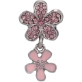 Pink enamel and crystal flower charm pendant with double-layered magnolia design - Deep Pink Double Flower Pendant (14)
