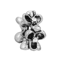 Vintage silver triple flower charm bead with cubic zirconia for DIY bracelets - White Stone Vintage Three Flower (#13)