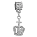 Charm couronne et croix en argent pour bracelets et colliers personnalisés DIY - Style Couronne en Argent Vintage (#27)