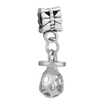 Silver-plated butterfly bead and hollow pacifier charm for DIY charm bracelets - Butterfly Pacifier Pendant (#53)