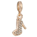 Rose gold high heel charm pendant with sparkling crystals for DIY charm bracelets - Gold High Heel (#2 Gold)