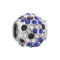 Pave setting heart charm with royal blue and white zircons for DIY charm bracelet - Blue and White Pave Sphere