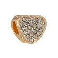 Golden heart charm with pavé crystals and hollow geometric side details for bracelets - Gold Hollow Heart (#10 Gold)