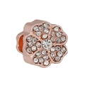 Rose gold lucky clover charm bead with sparkling crystals for DIY charm bracelets - Rose Gold Rhinestone Flower (#13)