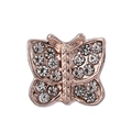 Roségouden vlinderbedel met pavé-kristallen voor het maken van DIY-armbanden sieraden - Roségoud Pavé Vlinder