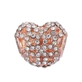 Roségouden hartbedel met witte zirkonia voor Europese kralenarmbanden - Roségoud Pavé Hart