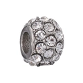 Charm trèfle attrape-rêves en argent avec zircons blancs pavés et poinçon S925 - Perle Pavé Argentée (5#)