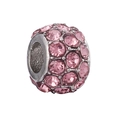 Perle charm en argent poli avec cristaux roses pour bracelets bijoux DIY - Perle Pavé Rose (6#)