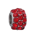 Charms en argent avec cristaux rouges pavés pour bracelets de bijoux DIY - Perle Pavé Rouge (8#)
