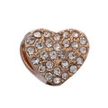 Perle cœur en or rose avec pavé de zircons étincelants pour bracelets charms DIY - Cœur Pavé Or Rose (11#)