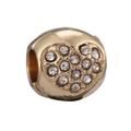 Charm en forme de cœur doré serti de cristaux pour bracelets et bijoux DIY - Cœur Pavé Doré (12#)
