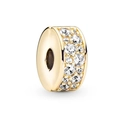 Charm cylindrique doré étincelant avec oxydes de zirconium pour bracelets DIY - Cylindre Pavé Doré (14#)