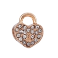 Pendentif cadenas en forme de cœur or rose serti de cristaux de zircone brillants - Cœur Serrure Or Rose (15#)