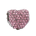Roze hartvormige bedel met kristallen voor DIY-armbanden en sieraden maken - Hartvormig Roze Pavé