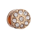 Abalorio de corazón hueco en oro rosa con cristales transparentes brillantes - Estilo Racimo Flor Piedra Blanca Oro Rosa (030) / 4mm (Especificación Estándar)