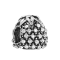 Sparkling pineapple charm in silver with clear cubic zirconia for DIY bracelets - Full Pavé Pineapple Charm (#46) / White Zirconia Silver