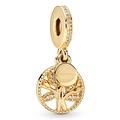 Pendentif Arbre de Vie doré avec cristaux scintillants et disque poli brillant - Arbre de Vie Doré (28#)