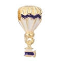 Pendentif montgolfière plaqué or avec émail violet pour bracelets personnalisés - Montgolfière Dorée (33#)