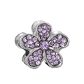 Perle en forme de fleur argentée avec strass violets pour bracelets et colliers DIY - Fleur Violette Argentée (49#)