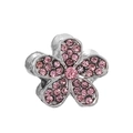 Charme de fleur en cristal rose argenté pour la fabrication de bijoux DIY - Fleur Rose Argentée (51#)