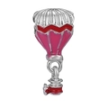 Hot air balloon charm with pink and red enamel hearts and silver-tone metal basket - Hot Air Balloon / Normal Specification / 2