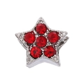 Star-shaped bead with red rhinestones and silver metal finish for DIY jewelry - Red Zircon Pave Star (017)