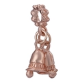 Rose gold bell charm with wavy edges and detailed engravings for charm bracelets - Wave Pattern Bell Combination Style (21)