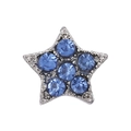 Star-shaped silver charm featuring sparkling blue crystal clusters for DIY jewelry - Blue Zircon Pave Star (020)