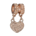 Rose gold Mother Daughter split heart charm with floral patterns for beaded bracelets - Mother Daughter Theme Combination Heart Style (36)
