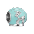 Light blue enamel donkey charm bead in silver finish for DIY bracelet jewelry - Light Blue Enamel Donkey Relief Style (32)