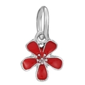 DIY silver five-petal cherry blossom charm with red enamel for bracelets and necklaces - Red Five-Petal Flower Style (017)