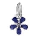 Exquisite five-petal cherry blossom charm with deep blue enamel and silver pendant loop - Dark Blue Five-Petal Flower Style (016)
