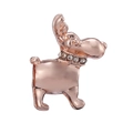 Eleganter roségoldener Rentier-Anstecknadel mit kristallbesetztem Hals auf weißem Grund - Roségold Xmas Rentier Pave Brosche (39)