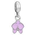 Exquisite orchid charm with purple enamel and zircon stone for beaded bracelets - Pink Purple Orchid Style (030)