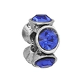 Abalorio de plata retro con cristales azul oscuro para pulseras de joyería DIY - Especificación Normal / Azul zafiro