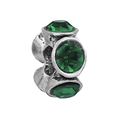 Abalorio cilíndrico vintage con tres cristales verdes para pulseras y collares DIY - Especificación Normal / Verde oscuro
