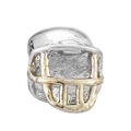 DIY American football helmet charm with silver and gold finish for bead necklaces - Football Helmet Shape Charm (#16)