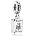 Verzilverde Happy Birthday boekbedel met verjaardagstaart voor DIY-sieraden - Gefeliciteerd met je verjaardag (DIY-accessoire)